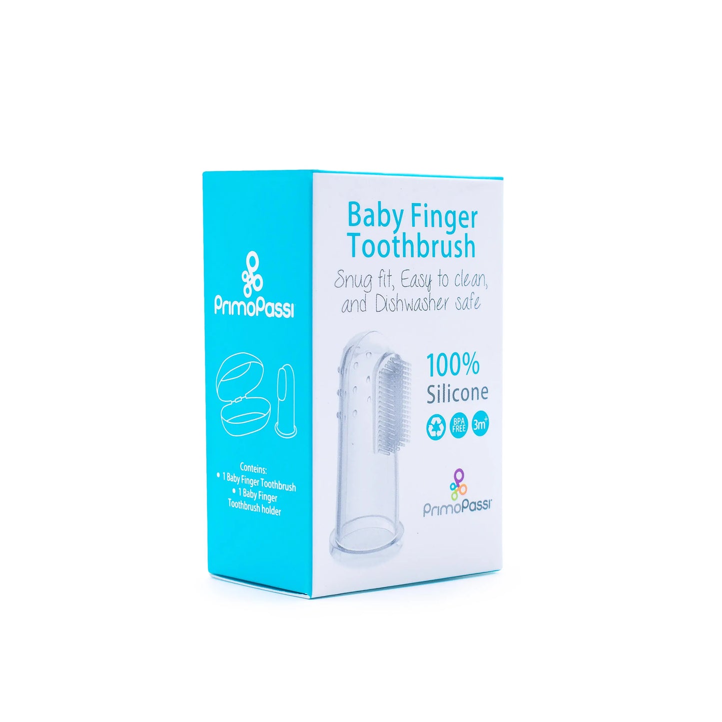 Primo Passi Finger Silicone Toothbrush with Case Holder for Comfortable Oral Care