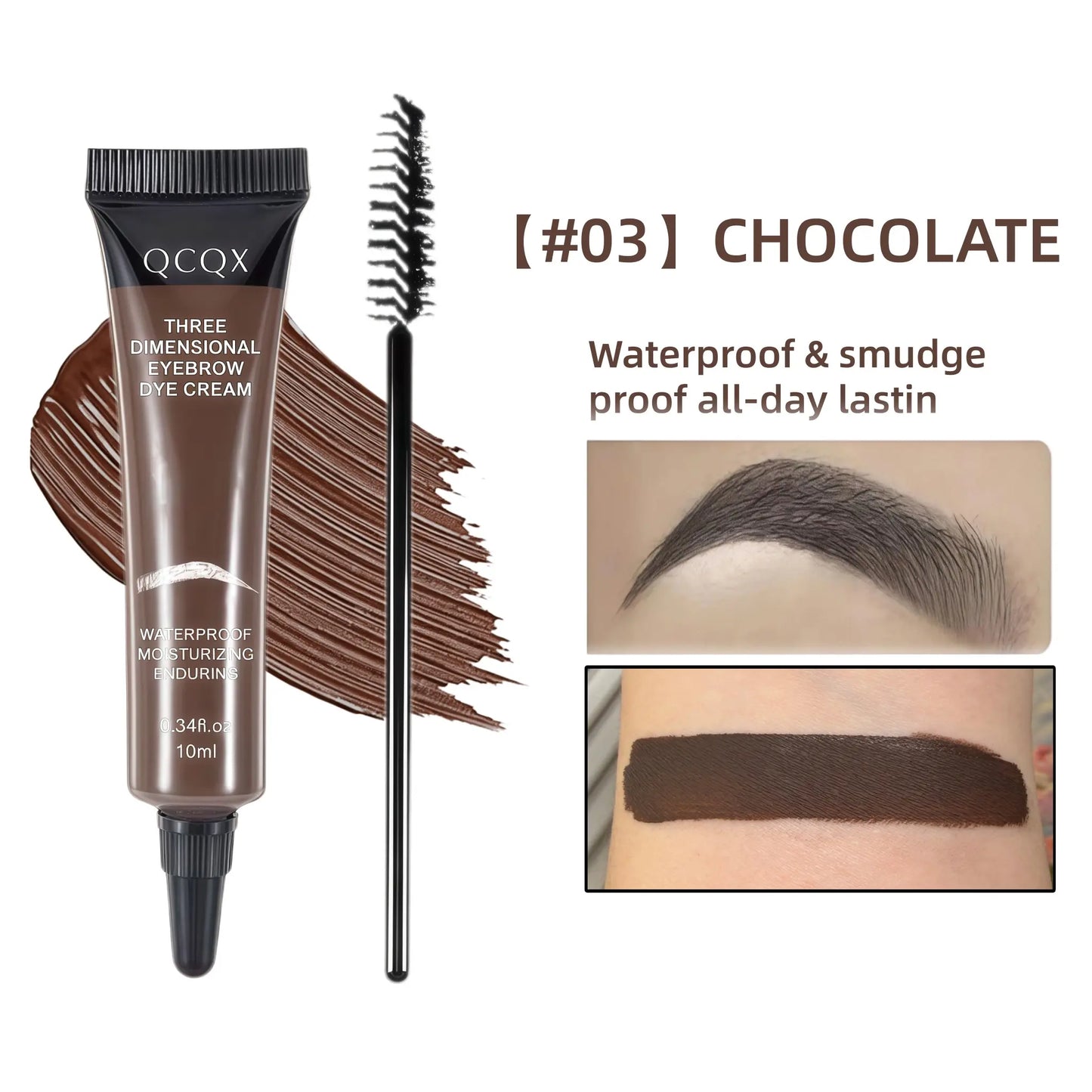【Qcqx】Eyebrow Gel Three Dime Olumizing Long Lasting Eyebrow Eyebrow Kit for Home and Daily Use