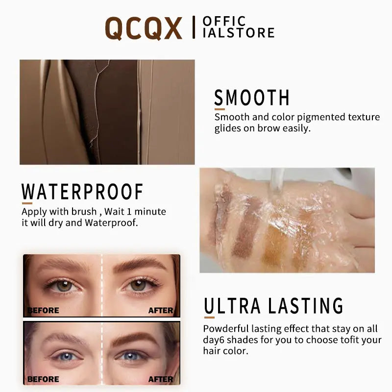 【Qcqx】Eyebrow Gel Three Dime Olumizing Long Lasting Eyebrow Eyebrow Kit for Home and Daily Use