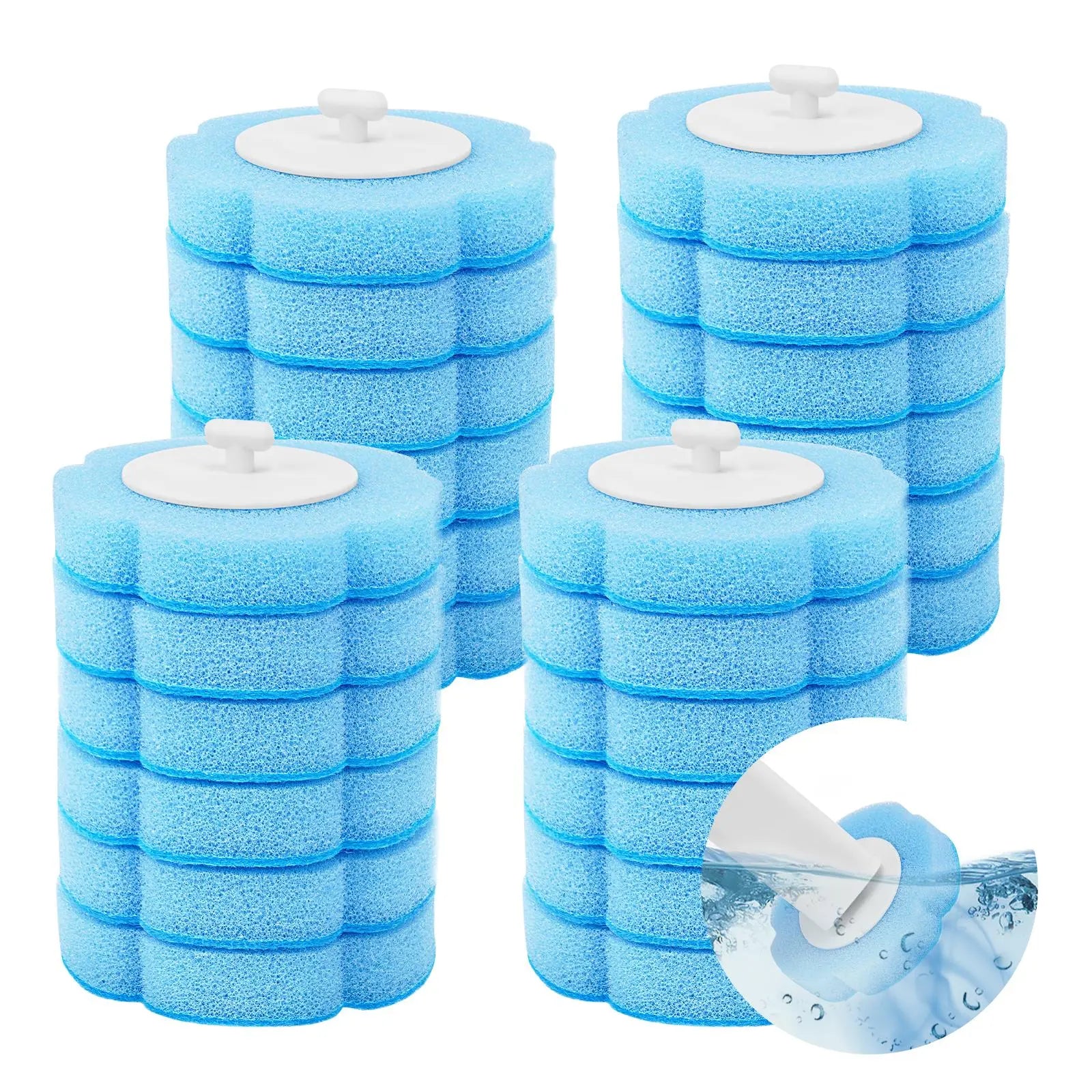 Disposable Toilet Brush with Cleaner Refills, Bathroom Bowl Wand Holder Set for Sink Bathtub Wash Basin Mop Pool Home Goods Cleaning