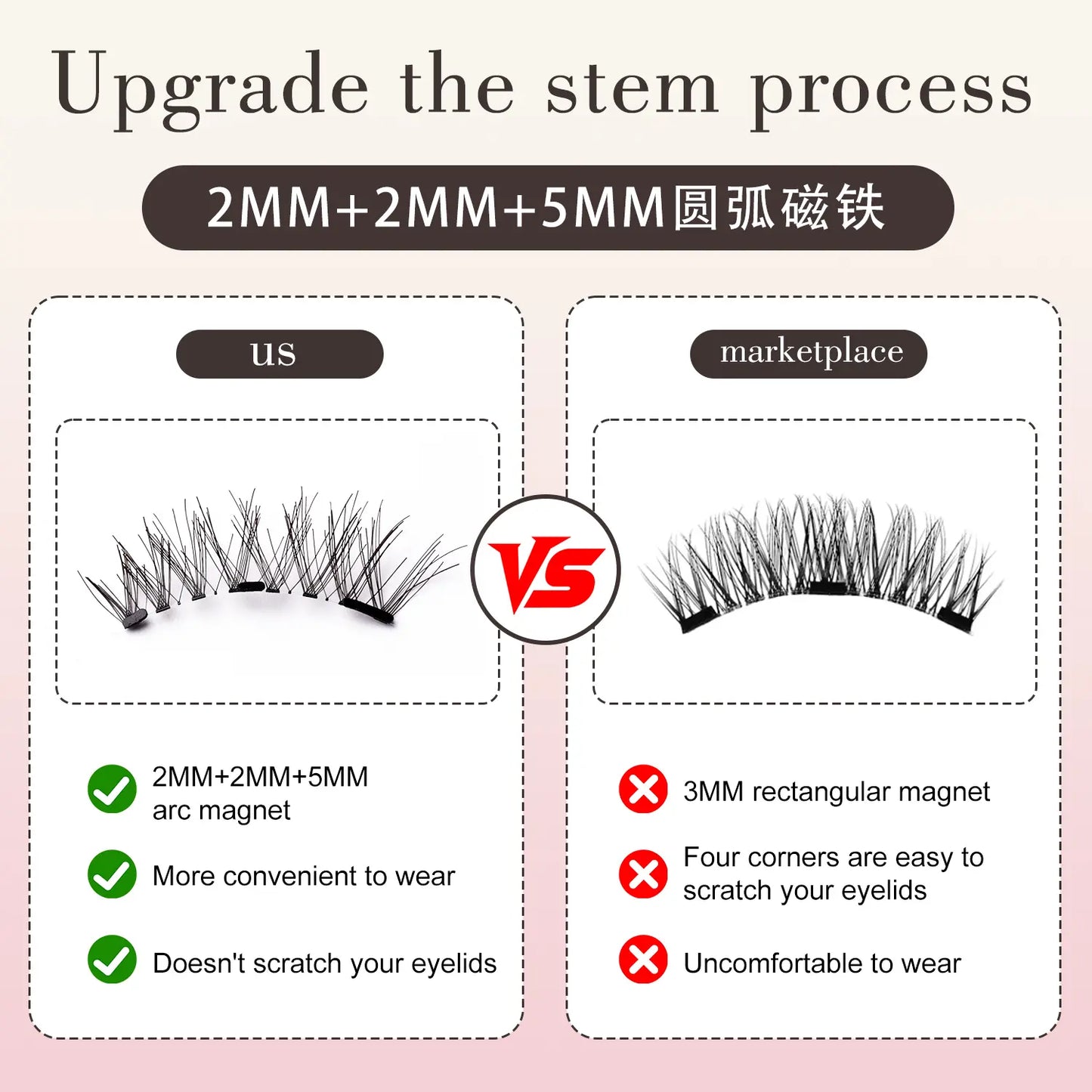 Magnetic Eyelashes with Applicator Reusable No Glue Needed Magnetic Lashes Cat Eye Natural Look Lashes Kit Easy to Wear and Remove