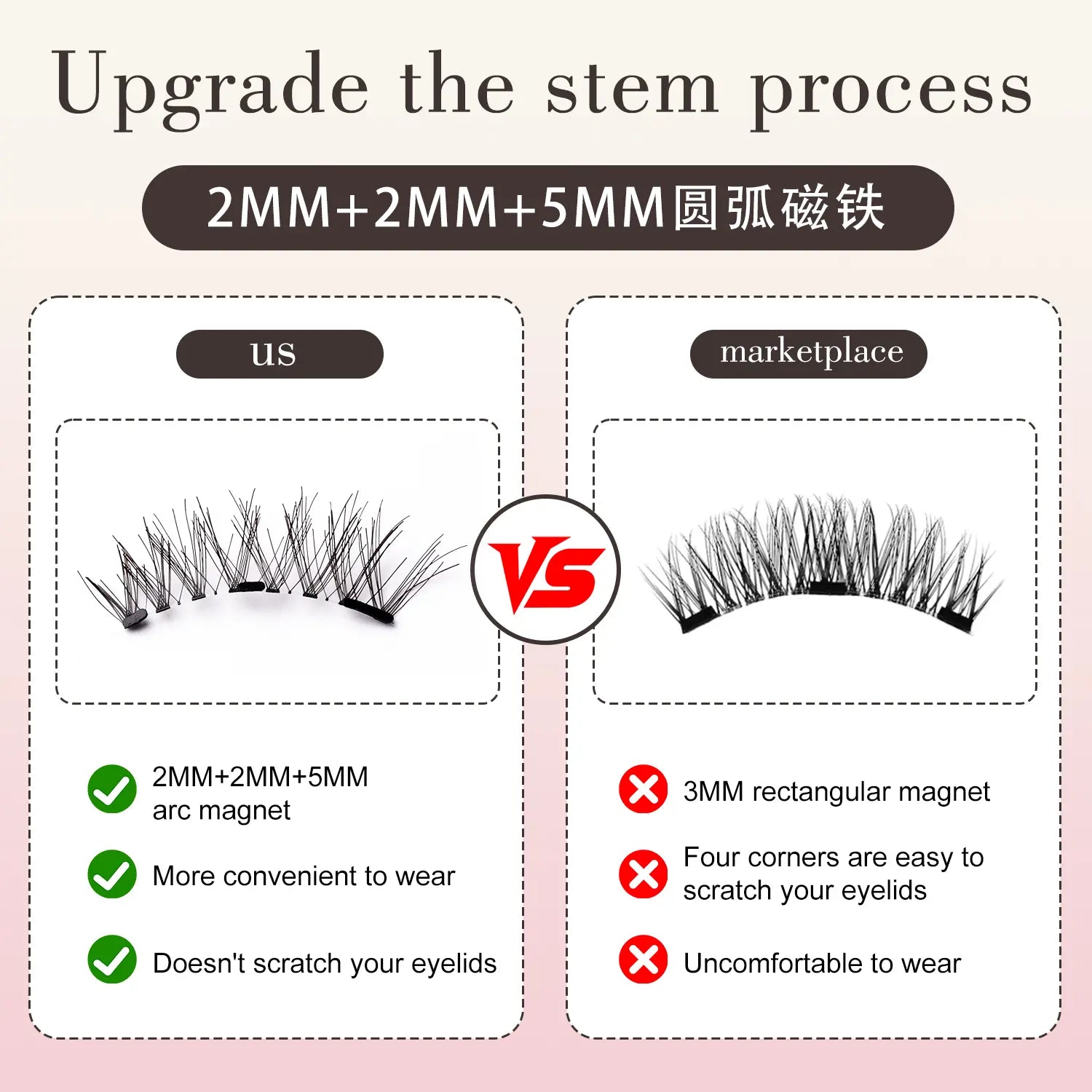 Magnetic Eyelashes with Applicator Reusable No Glue Needed Magnetic Lashes Cat Eye Natural Look Lashes Kit Easy to Wear and Remove