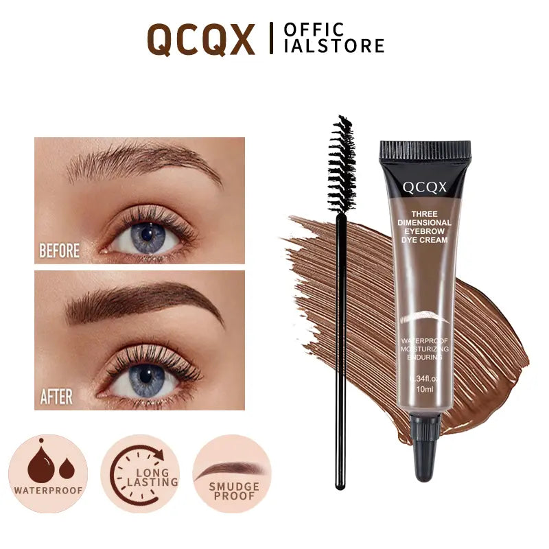【Qcqx】Eyebrow Gel Three Dime Olumizing Long Lasting Eyebrow Eyebrow Kit for Home and Daily Use
